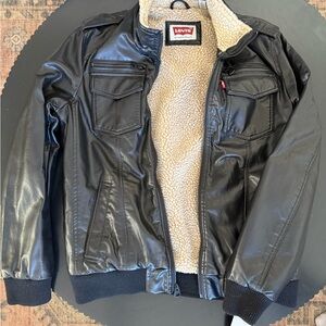 Levi's Black Bomber Jacket with Sherpa Lining